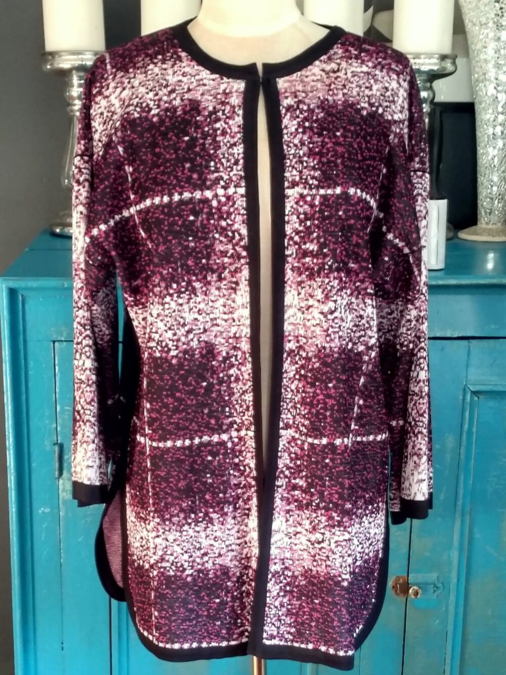 Misook shades of purple and pink knit jacket